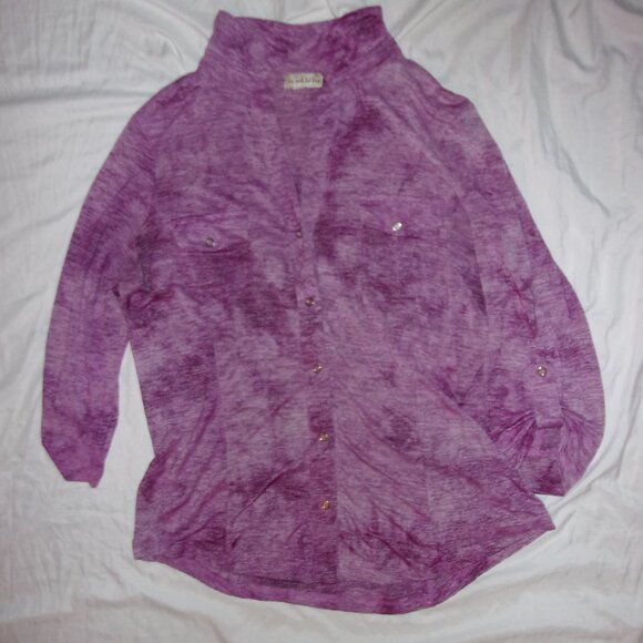 size extra large womens blouse light weight casual dress shirt purple - Picture 2 of 4